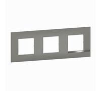 legrand BTAL9NI3 Mezzo - Placa embellecedora (3 elementos, acabado de notas, efecto aluminio, borde brillante, BTAL9NI3)