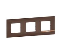 legrand BTAL9TS3 - Placa embellecedora (3 orificios), diseño de Tierra de Siena Marrón, color marrón