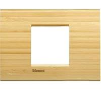 Legrand Bticino livinglight - Placa 2 módulos centrado bambu