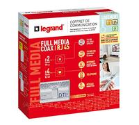 LEGRAND - Caja de comunicación preequipada Full Media - Estuche DTI RJ45/Coaxial - para distribuir todos los medios en diferentes enchufes - Para vivienda T1/T2/T3 - Fabricado en Francia - Blanco