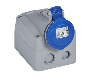 Legrand - CEE 16A Toma de montaje en superficie , azul 3 pines (2P + PE), 6 h (230 V / 16 A), clase de protección IP44, IK09