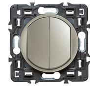 Legrand Celiane LEG99781 - Pulsador doble (6 A), color titanio