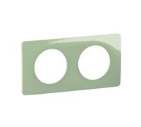 LEGRAND Céliane - Placa de acabado para enchufes e interruptores Céliane - 2 posiciones - Verde Celadon