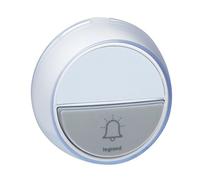 LEGRAND, Confort 094278 - Pulsador inalámbrico con señal LED para ampliar la comodidad y juego de timbre inalámbrico premium, protección IP44