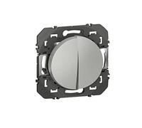Legrand - Conmutador 10A + pulsador 6A para marcar Dooxie - Aluminio