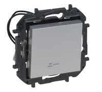 LEGRAND Conmutador luminoso componible 10AX, Niloé Step, Aluminio, 398224B | Interruptor o conmutador luminoso componible 10AX para instalación empotrada, Gama Niloé Step, Color Aluminio, 398224B