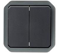 Legrand - Control para función de doble interruptor o de ida y vuelta 10A o empuje 10A impermeable Plexo acabado antracita