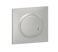 Legrand Dooxie Interruptor de encendido/apagado inalámbrico para luces y enchufes conectados con Netatmo Complete (montaje adhesivo, soporte, moldura y placa) - Acabado de aluminio - 199253