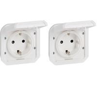 Legrand - Enchufe 16A con contacto lateral de tierra - Plexo - Estanco IP55 - Componible para instalar con caja o marco - Blanco - 069639LE (Paquete de 2)