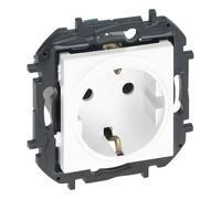 LEGRAND Enchufe 2P+T 16A componible empotra, Niloé Step, Blanco, 398250B | Enchufe 2P+T 16A componible para instalación empotrada, Gama Niloé Step, Color Blanco, 398250B