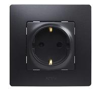 LEGRAND Enchufe 2P+T, Gama Niloé Monobloc, 16A 230V, Mecanismo Completo con Marco, Color Negro, 396492