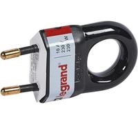 Legrand, Enchufe clavija, Schuko, Negro (Paquete de 5)