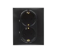 LEGRAND Enchufe Doble 2x2P+T 16A componible Niloé Step, Antracita, 398210 | Enchufe Doble 2x2P+T 16A componible para instalación empotrada, Gama Niloé Step, Color Antracita, 398210