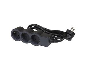 Legrand Enchufe Estándar 3x2P+A Cable 1,5m - Negro - 694550 [10 Piezas]