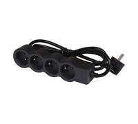Legrand Enchufe Estándar 4x2P Con Cable De 3m Negro (Enchufe Europeo) - 049491 [10 Piezas]