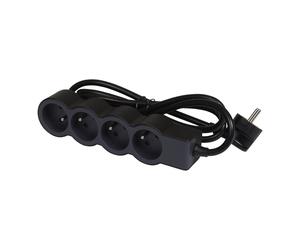 Legrand Enchufe Estándar 4x2P Con Cable De 3m Negro (Enchufe Europeo) - 049491 [10 Piezas]