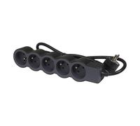 Legrand Enchufe Estándar 5x2P Con Cable De 3m Negro 49493 (Enchufe Europeo) - 049493 [10 Piezas]