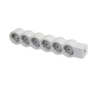 Legrand Enchufe Estándar 6x2P+A Sin Cable Blanco-Gris (Enchufe Europeo) - 694579 [10 Piezas]
