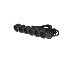 Legrand Enchufe Estándar 6x2P Con Cable De 3m Negro (Enchufe Europeo) - 049495 [10 Piezas]