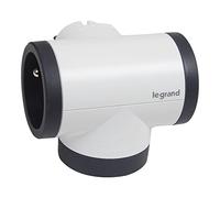 Legrand - Enchufe Giratorio con 2 Tomas Laterales con Tierra + USB Type Tipo-C- Blanco y Gris Oscuro