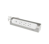 Legrand Enchufe Montable a 90 Grados 3X2P+A USB C 1M Aluminio (Enchufe Europeo) - 694502 [5 Piezas]