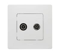 LEGRAND Enchufe TV, Toma para Televisión, Radio, Satélite Intermedia, Gama Niloé Monobloc, Mecanismo Completo con Marco, Blanco, 396448
