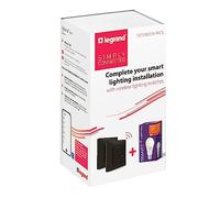 LEGRAND Extension Pack Valena Next con Netatmo: 2 Comandos Inalámbricos de iluminación + 1 Bombilla Inteligente E27 Clásico/Negro, 199224