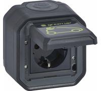 Legrand FR, AP, Green'Up, enchufe con toma de tierra, S L, EB, IP44, IK08, color antracita, 1 unidad.