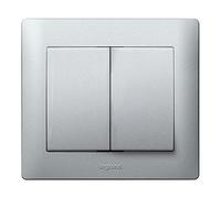 Legrand galea life - Tecla aluminio para doble interruptor conmutador galea