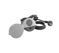 LEGRAND, Incara Disq 80 654713 - Enchufe de carga USB C, Cat. 6 RJ 45, enchufe de mesa, enchufe empotrable, cargador múltiple, 15 W, cable de 2 m, conector 2P+E, color negro con cierre de metal