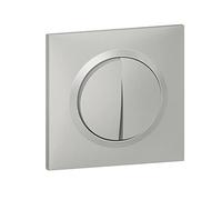 Legrand - Interruptor completo Dooxie 10A doble push-pull - Aluminio