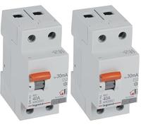 LEGRAND Interruptor Diferencial, 2P 40 A, Sensibilidad de 30mA, Tipo AC, RX3, 402057E (Paquete de 2)