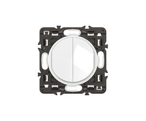 LEGRAND - Interruptor doble o de ida y vuelta - 10 A - Control de iluminación completo - Para completar con una placa - Blanco
