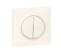 Legrand - Interruptor doble o interruptor de 2 vías Dooxie 10A-230 V ~ suministrado con placa cuadrada blanca