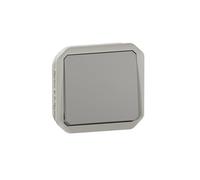 Legrand - Interruptor o conmutador 10A - Plexo - Estanco IP55 - Control de iluminación componible para instalar con caja o marco - Gris - 069511LE