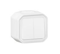 Legrand - Interruptor o conmutador Doble 10A - Plexo - Estanco IP55 - Control de iluminación completo listo para instalar - Montaje en superficie - Antracita - 069775LE