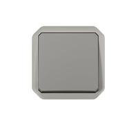 LEGRAND | Interruptor Plexo, Impermeable IP55, Resistente IK08, Uso interior y exterior, Conexión rápida sin herramientas, Gris
