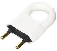 Legrand LEG50162 - Clavija macho (sin toma de tierra, con anilla de extracción, 6 A), color blanco