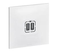 Legrand leg91343 Neptune doble cargador USB, 230 V, color blanco