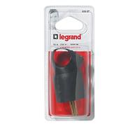 Legrand LEG93907 - Clavija de enchufe con anilla (2 fases + tierra, 16 A, plástico), color negro