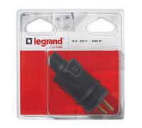 Legrand LEG93914 - Clavija de enchufe (2 fases + tierra, 16 A, de goma, salida recta, IP44, IK 08)