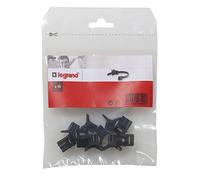Legrand LEG98490 10 - Base de clavija para abrazaderas (interior y exterior), color negro