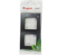 LEGRAND Marco 2 elementos, Placa embellecedor para mecanismo de la gama Niloé Monobloc, Color Negro, 396416 (Paquete de 5)