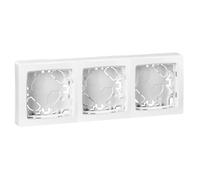 Legrand, Marco 3 elementos, Gama Oteo, para Mecanismo de Superficie, Horizontal y Vertical, Blanco, 086093E
