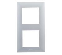 LEGRAND Marco doble de la gama Niloé Step para instalación componible, Color Aluminio, 398280