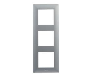 LEGRAND Marco triple Niloé Step instalación componible, Aluminio, 398281 | Marco triple de la gama Niloé Step para instalación componible, Color Aluminio, 398281