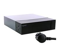 LEGRAND, Multimedia TV Corner 694515 - Enchufe múltiple (4 enchufes, Interruptor de Encendido/Apagado, protección contra sobretensiones integrada (SPD), Cable de 2 m, Color Negro