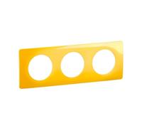 LEGRAND - Placa Céliane - Placa de acabado para enchufes e interruptores Céliane - 3 posiciones - Amarillo azafrán