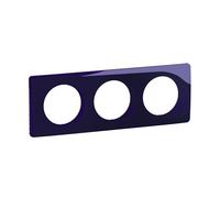 LEGRAND - Placa Céliane - Placa de acabado para enchufes e interruptores Céliane - 3 posiciones - Azul de horno