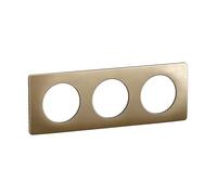LEGRAND - Placa Céliane - Placa de acabado para enchufes e interruptores Céliane - 3 posiciones - Bronce satinado